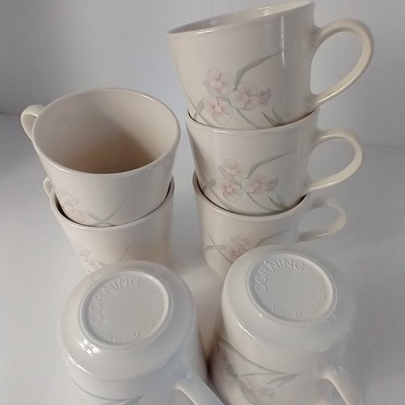 VTG 7 Cups/Saucers Corelle Sets Corning Spring Pond Dinnerware Cups/Saucers Set - Picture 5 of 10